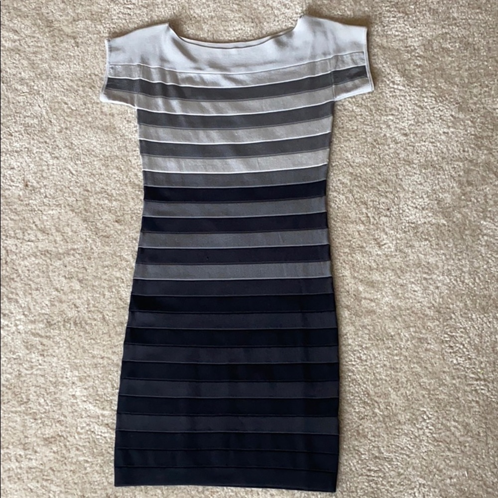 French Connection Grey/black bandage dress